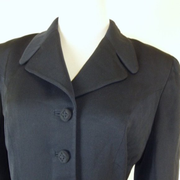 VINTAGE 40S 50S NAVY BLUE  Fitted blazer JACKET M / L  8 - Picture 2 of 9